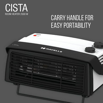 HAVELLS 2000 W GHRFHAYW200 Cista Resistance Wire Two heat Settings Fan Room Heater (White)